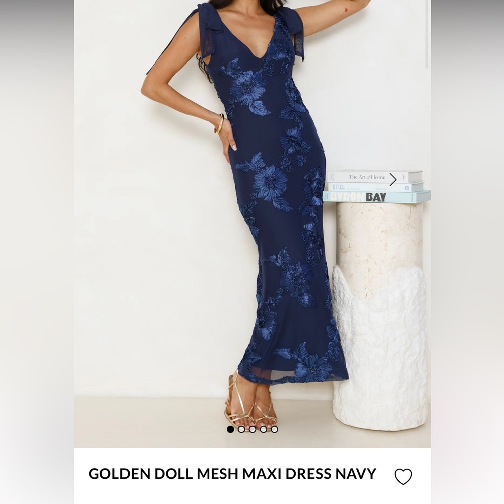 Hello Molly Golden Doll Maxi Dress Navy